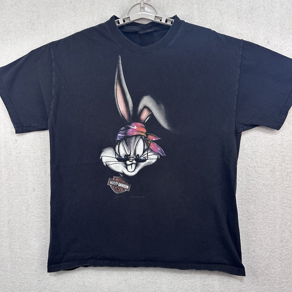 Harley Davidson Bugs Bunny T-Shirt A.D. Farrow Columbus Ohio Men's Medium
